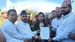 হাৰমতীত গোর্খাসকলৰ ভূমি অধিকাৰ দাবীত দুঘণ্টীয়া অৱস্থান ধৰ্মঘট সম্পন্ন